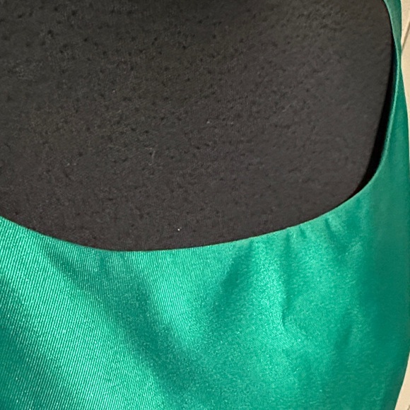 B36 Adrianna Papell Women’s Plus 16 Green Satin Sleeveless A-Line Maxi Dress - Picture 9 of 16